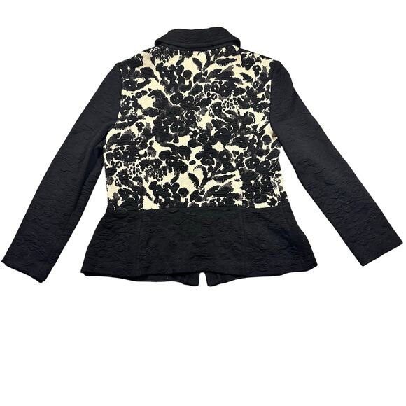 St. John Knit Blazer Jacket Black Cream 10 - Picture 7 of 7